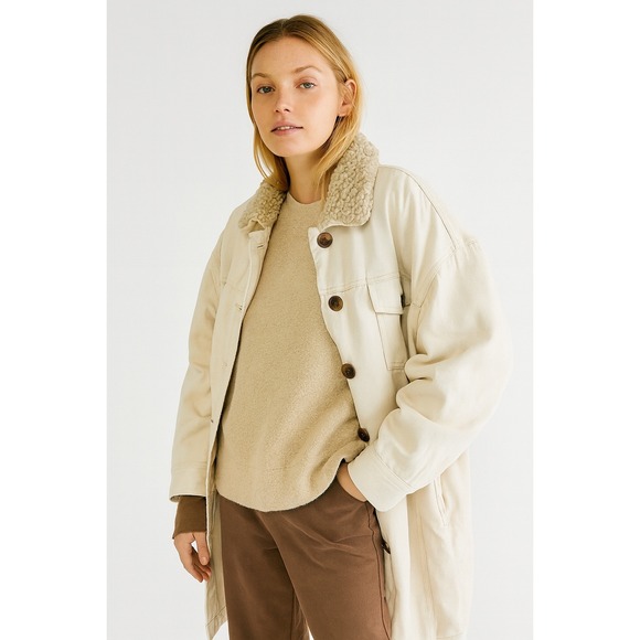 Lucky Brand Womens Corduroy Sherpa coat Size Small - Picture 1 of 16